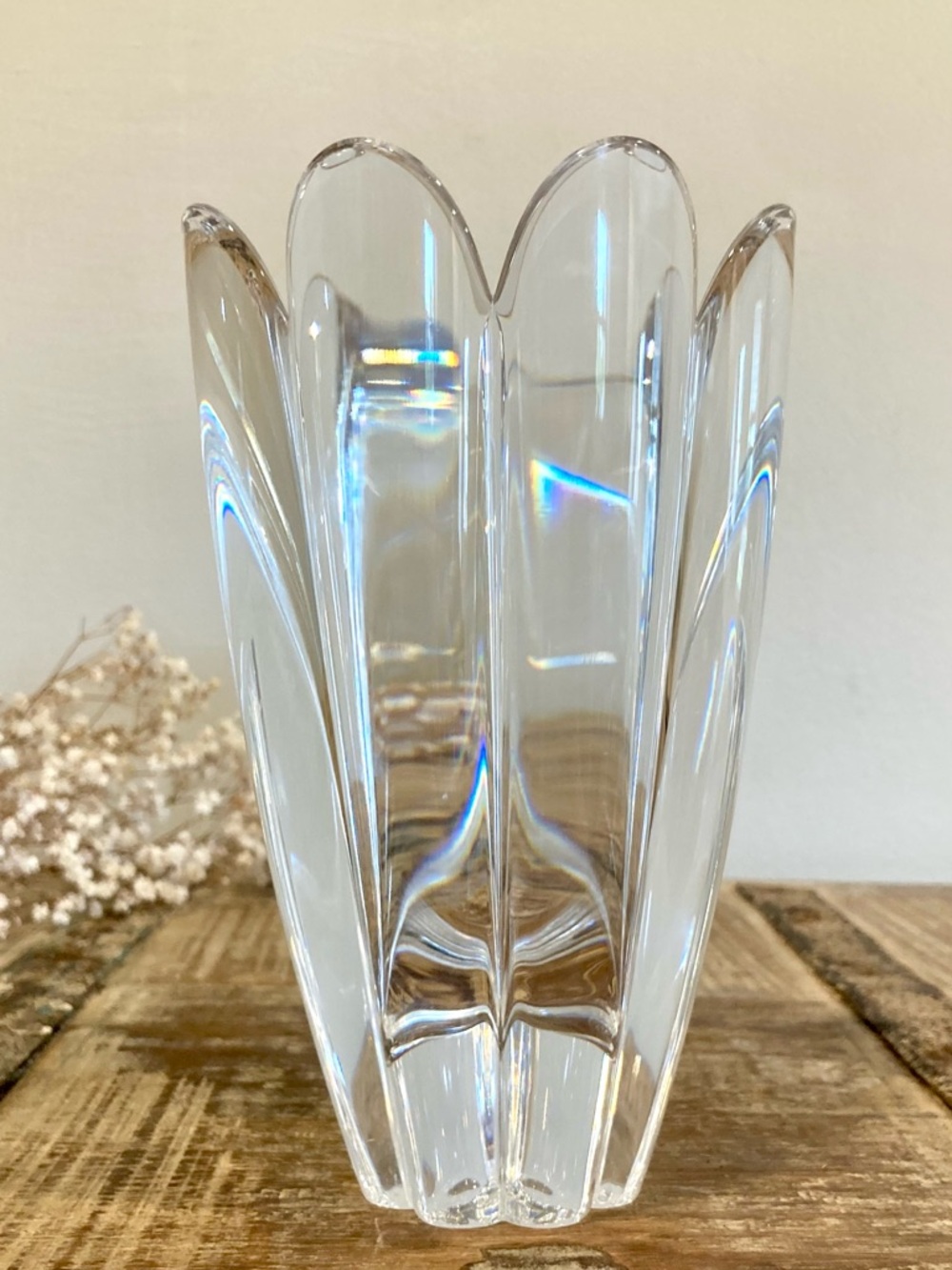 Orrefors Crystal Eight Point Tulip Flower Vase 6 5/8” Tall Sweden - Picture 5 of 15
